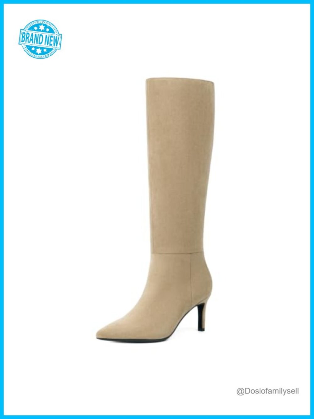 Pointed Toe Stiletto Heel Knee High Tall Boots Faux Suede Women